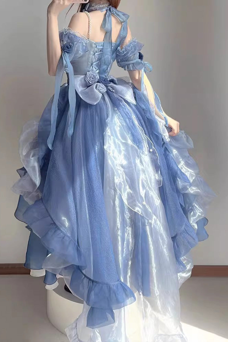 Azure Elegant Princess Sweet Hanayome Dress with Bows