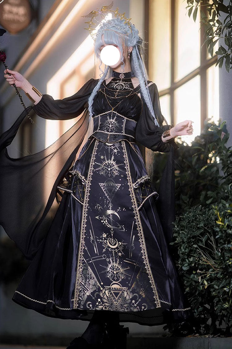 Gorgeous JSK Lolita Dress with Horus Print and Ruffled Details