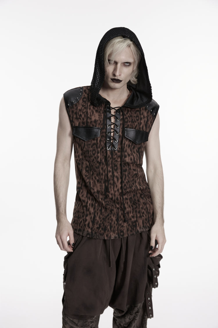 Punk T-Shirt with Lace-Up and Mesh