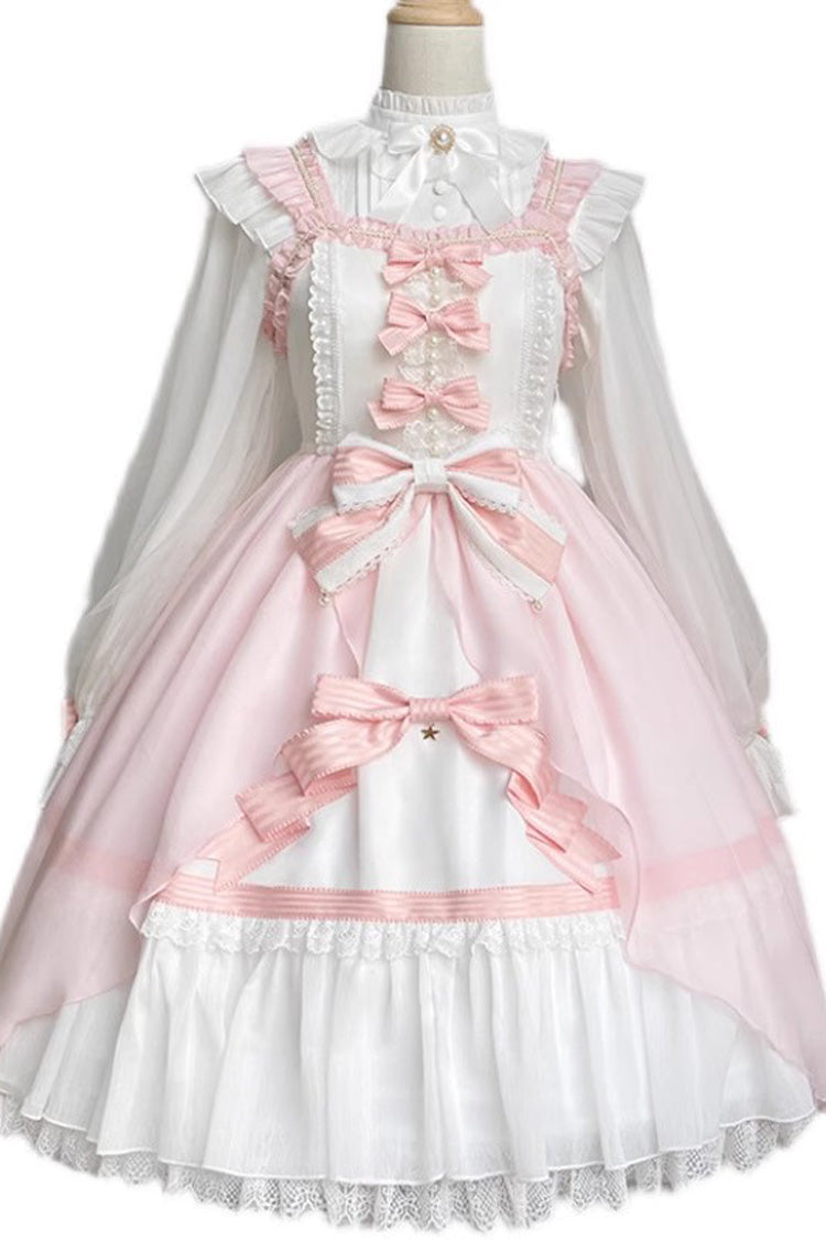 Ivory & Pink Ruffled Cardigan Bow Sweet Princess Plus Size Lolita JSK