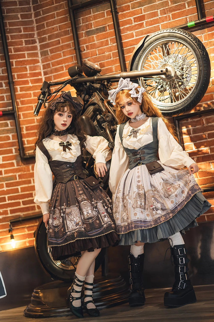 Punk Gothic Lolita Vest with Demon Hunting Print