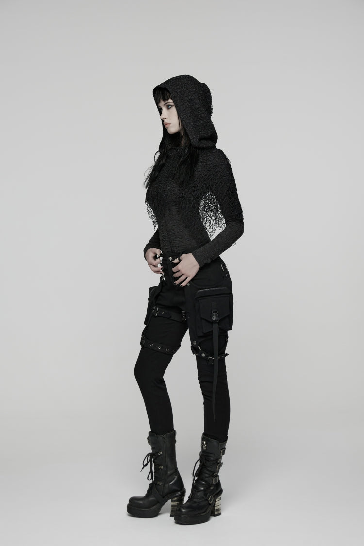 Detachable Eyelet Military Punk Trousers for Women