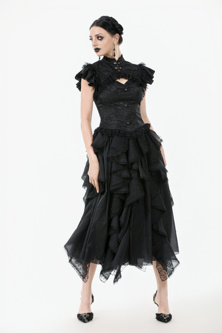 Victorian Corset Top with Lace-Up Front and Cutouts