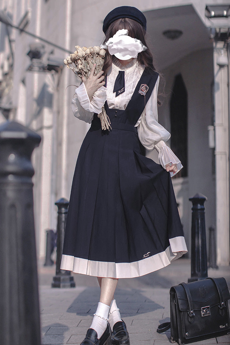 Azure Collegiate Elegant Sleeveless Jumper Gown