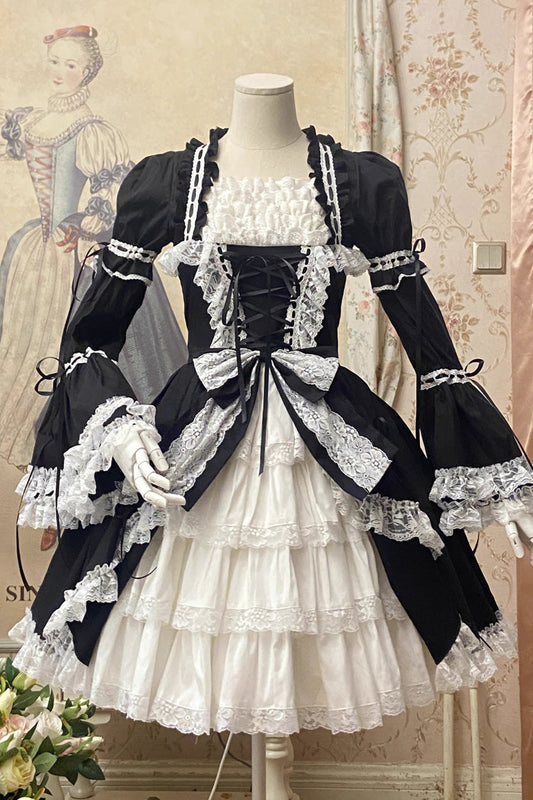 Sweet Lolita Dress with Multi-Layered Ruffle Cardigan - Miss Rella, 9 Colors