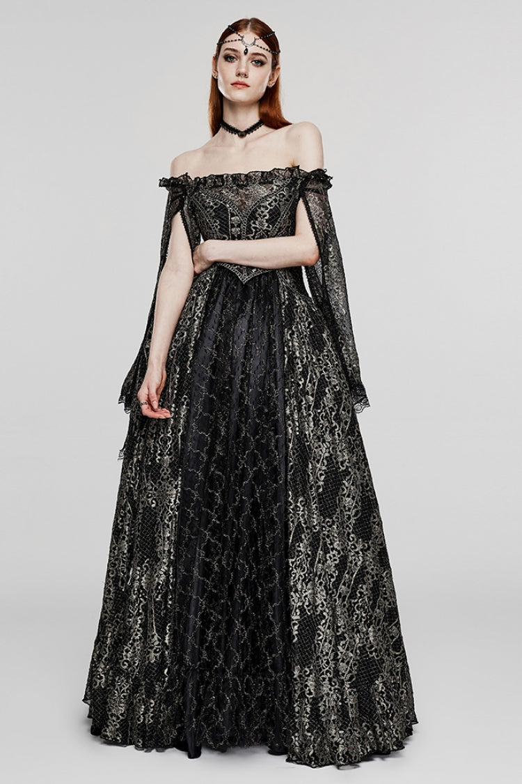 Gothic Dress with Mesh and Stitching