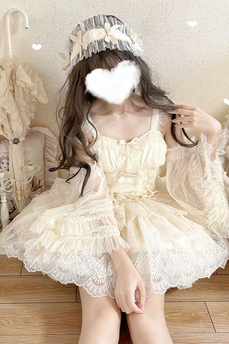Ivory Triple-Layer Sweet Skirt with Bow - Tidal
