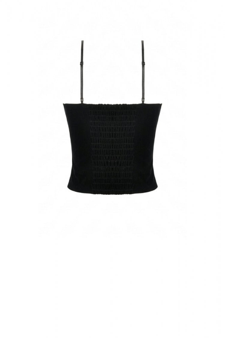 Crimson & Noir Contrast Double-Row Eyelet Vintage Bustier