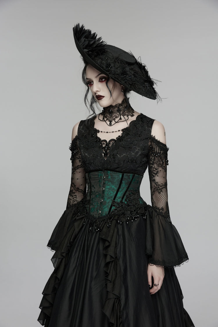 Gothic Corset with Tassels and Lace-Up