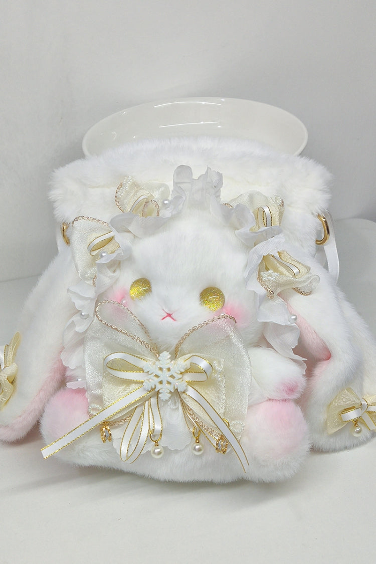 Sweet Lolita Bunny Bucket Bag with Drawstring and Bow, 10 Shades