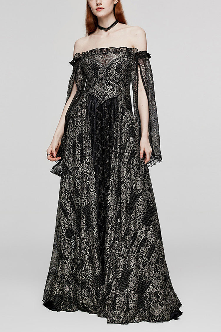 Gothic Dress with Mesh and Stitching