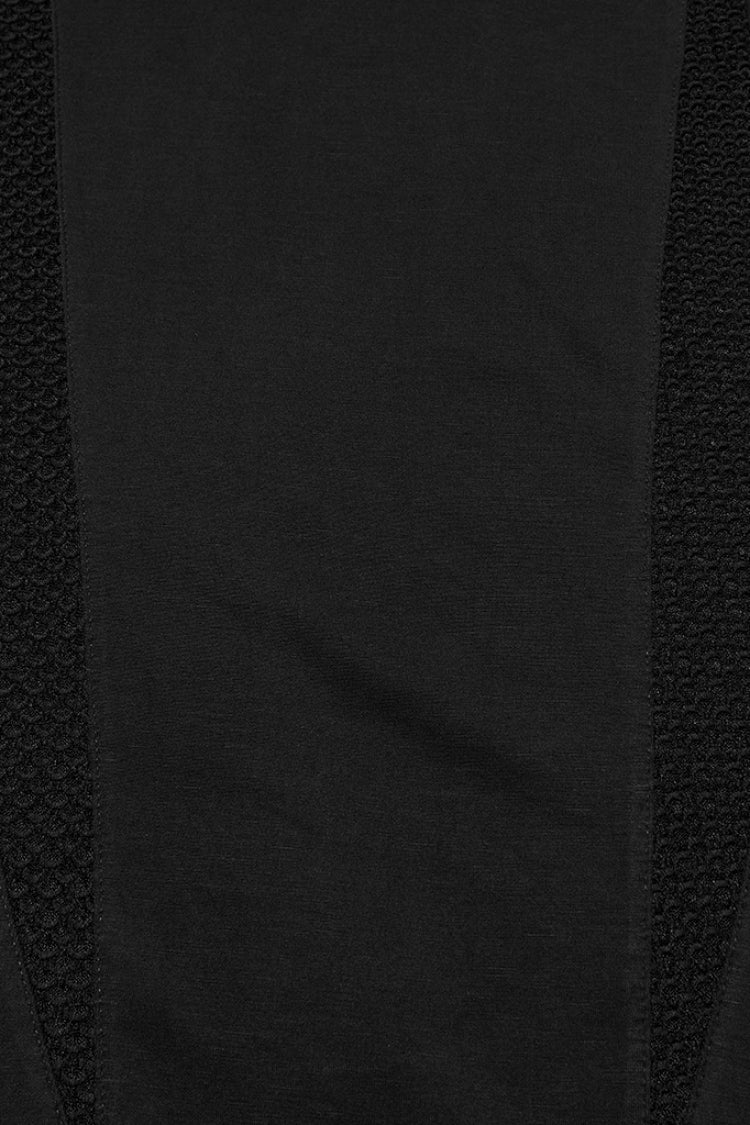 Coal Crewneck Long-Sleeve Cutout Mesh Punk Shirt for Men