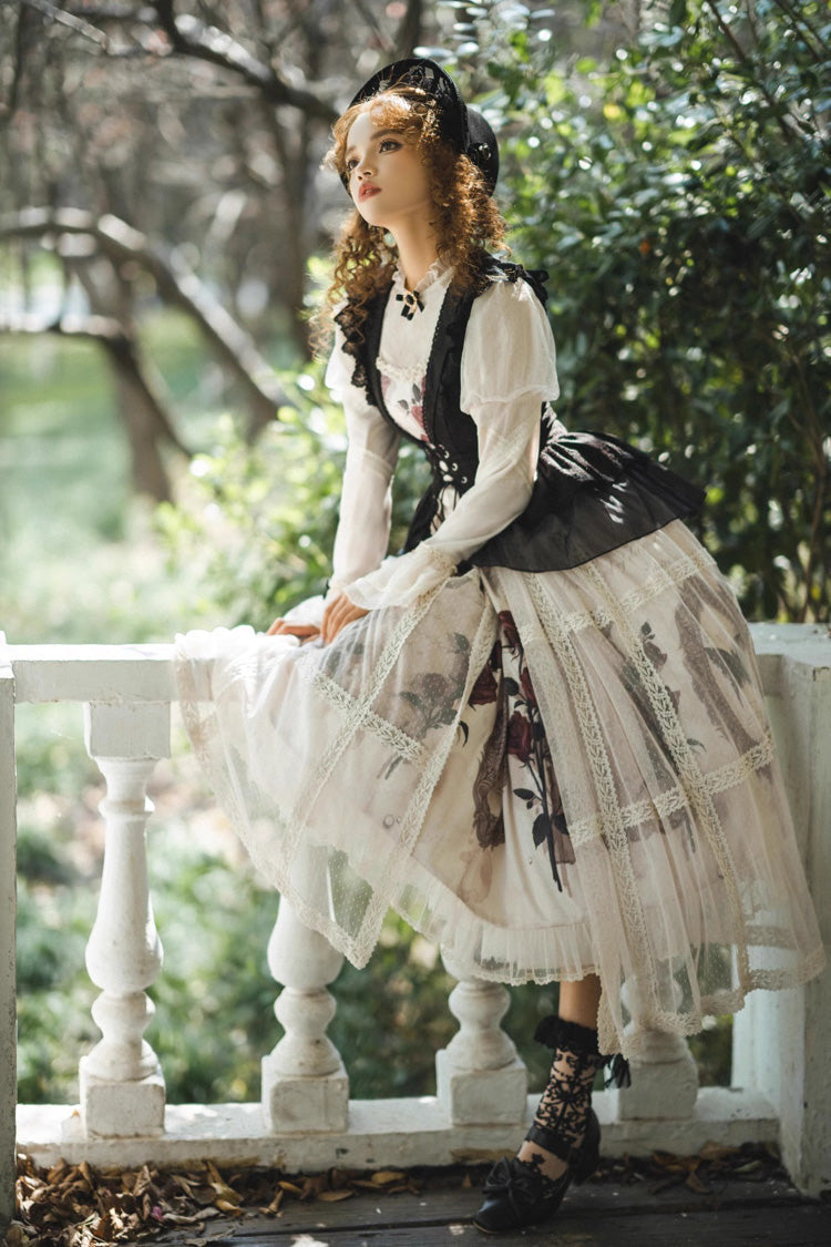 Multi-Color Printed Ruffled French Gothic Dress Set - Princess Classic