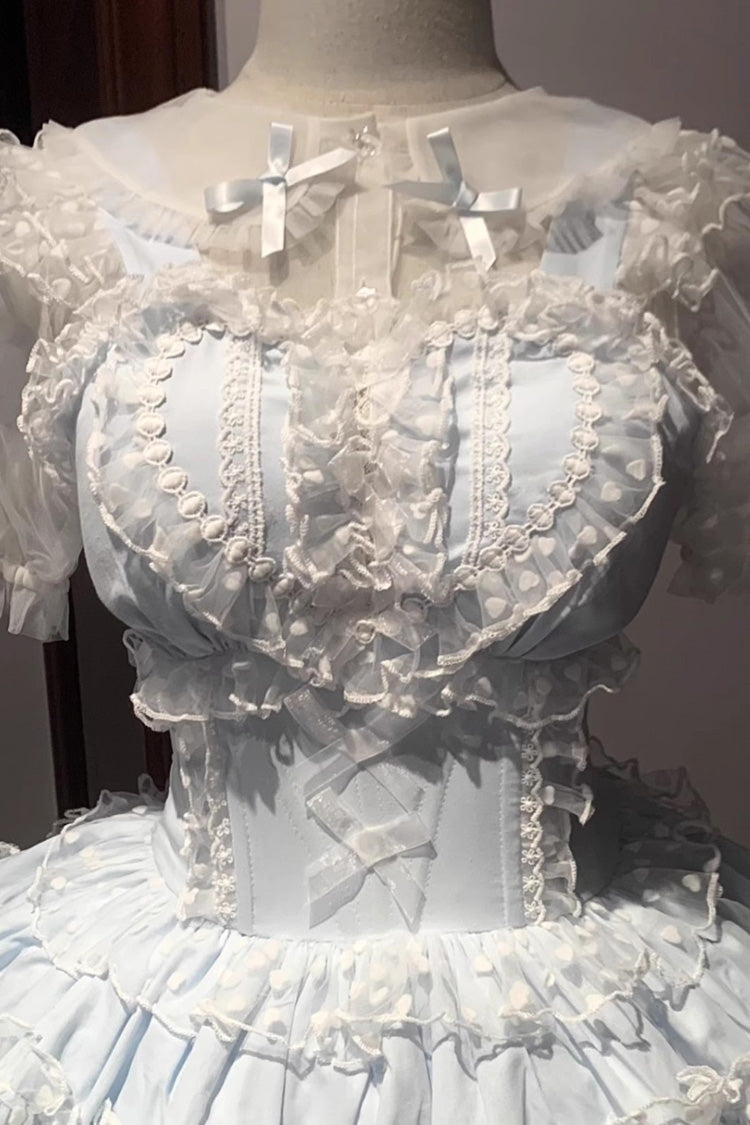 Blue Pray Multi-Layered Ruffled Lace Sweet Princess Jsk Dress