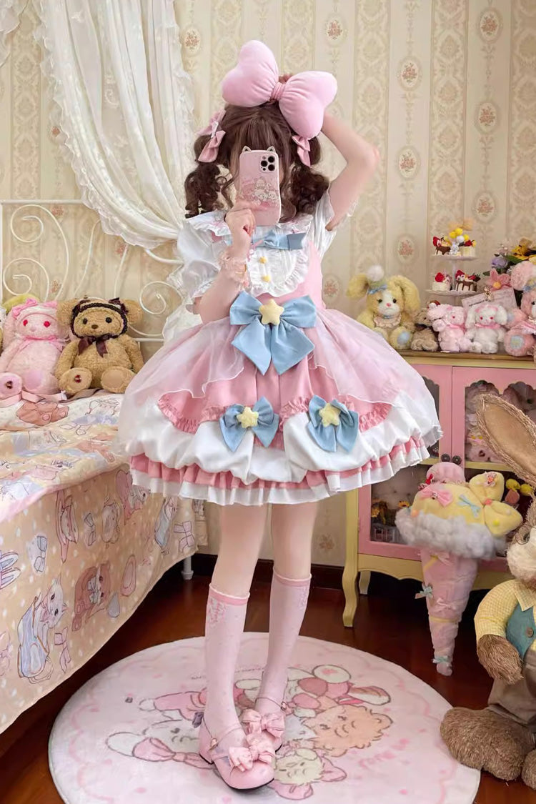 Wishing Star Bowknot JSK Dress with Bud Accents
