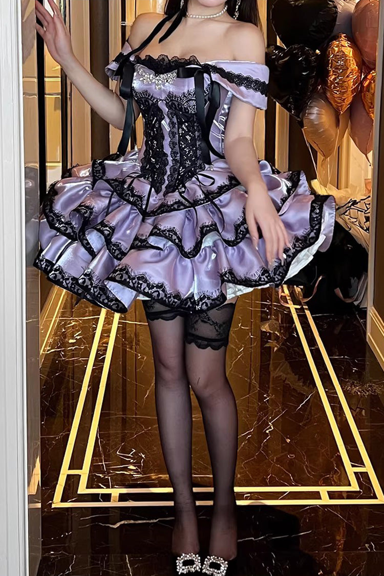 Violet Heart Love Poems Sleeveless Triple Ruffled Lace-Up JSK