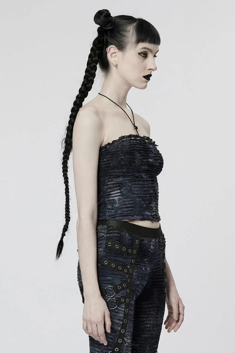 Sleeveless Halterneck Ripped Gothic Corset