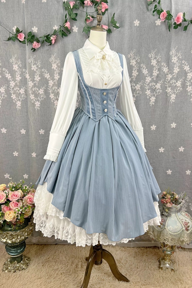 Printed Embroidered Bustier Jsk Dress - Dreamlike Realm