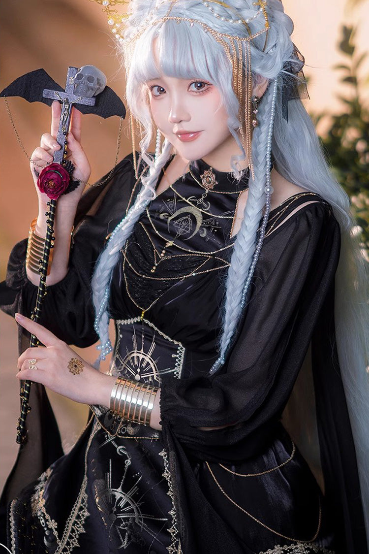 Gorgeous JSK Lolita Dress with Horus Print and Ruffled Details