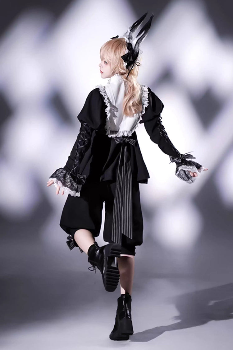 Rabbit Hole Long-Sleeve Bow Gothic Prince Ouji Lolita Ensemble