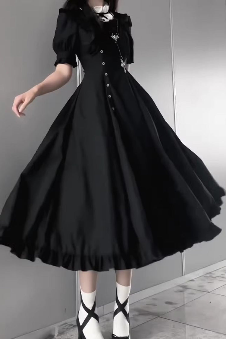 Jet Stand Collar Short-Sleeve Ruffled Gown - Day & Night