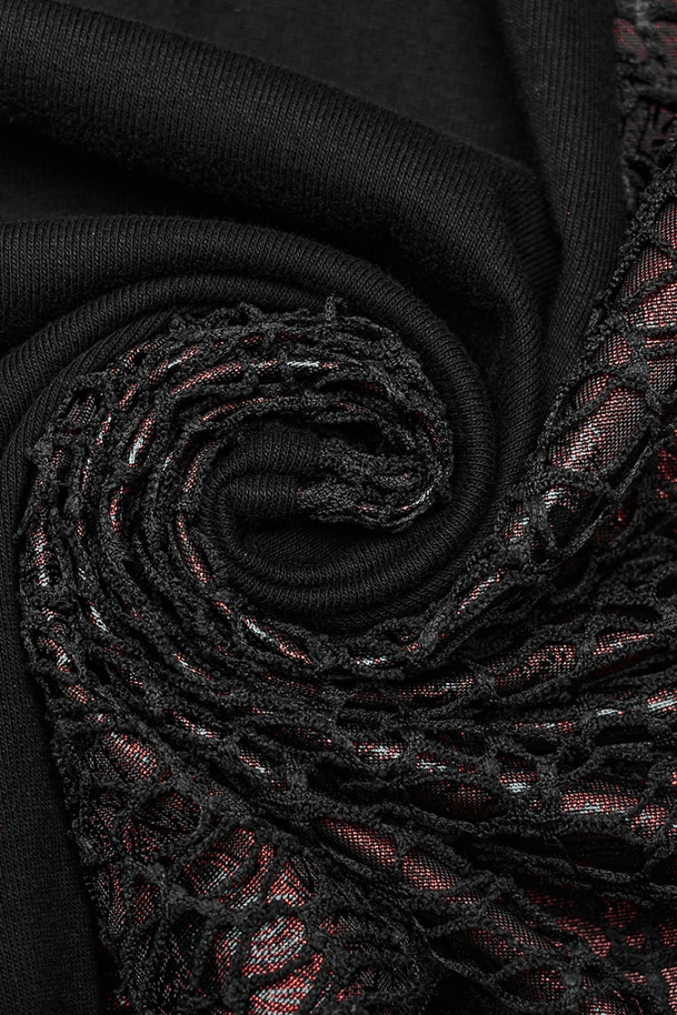 Scarlet & Black Mandarin Collar Fishtail Cutout Gothic Dress