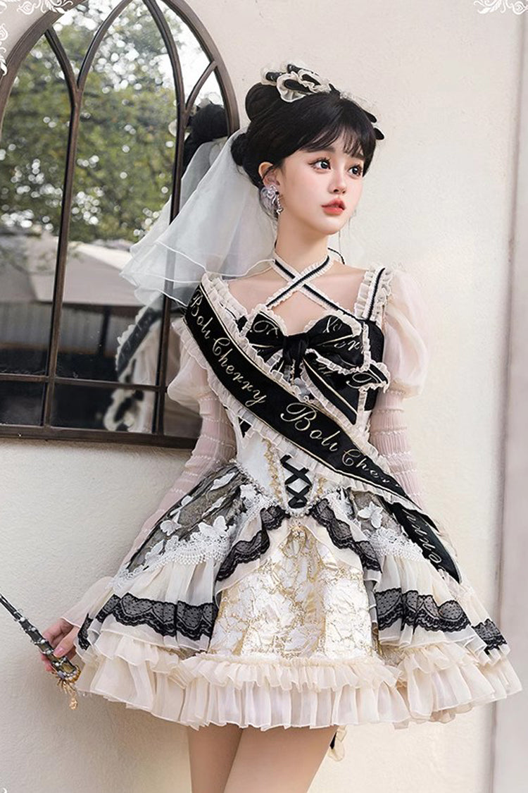 Sweet Lolita Dress with Bowknot and Lace