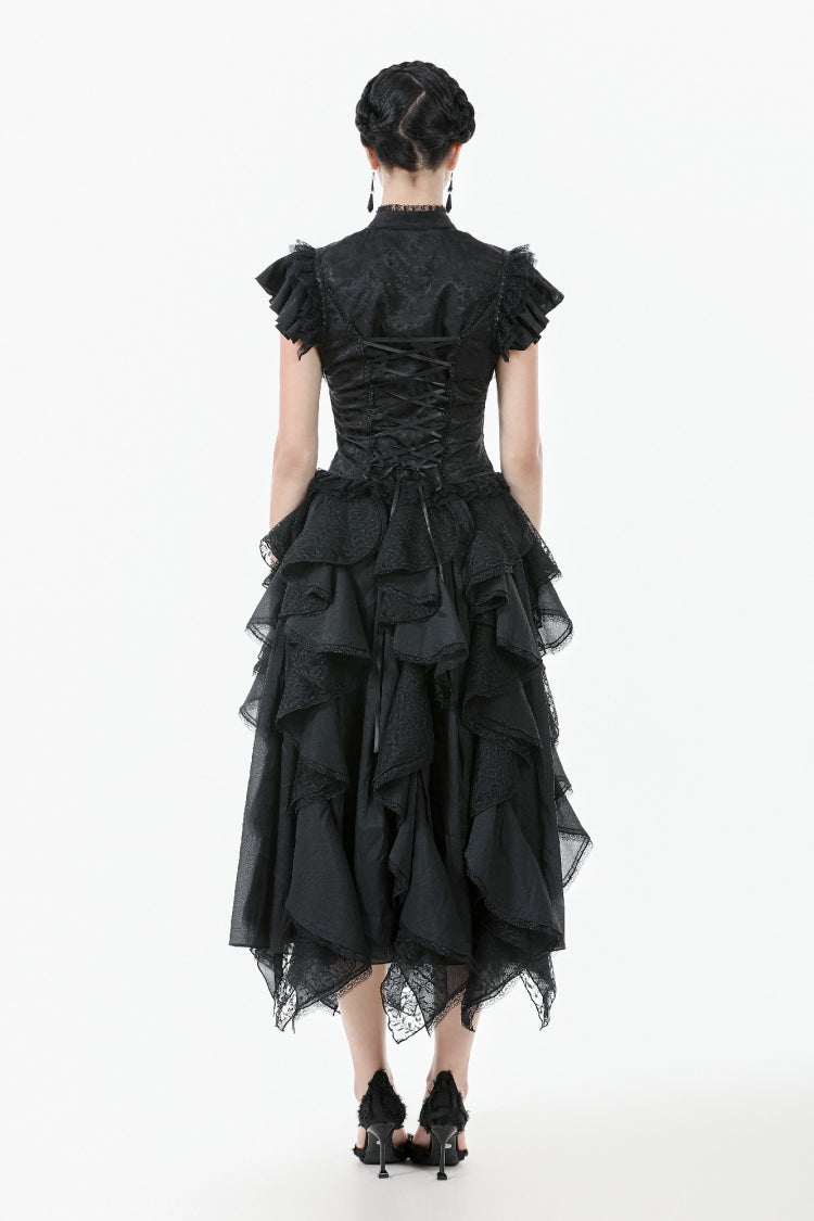 Victorian Corset Top with Lace-Up Front and Cutouts