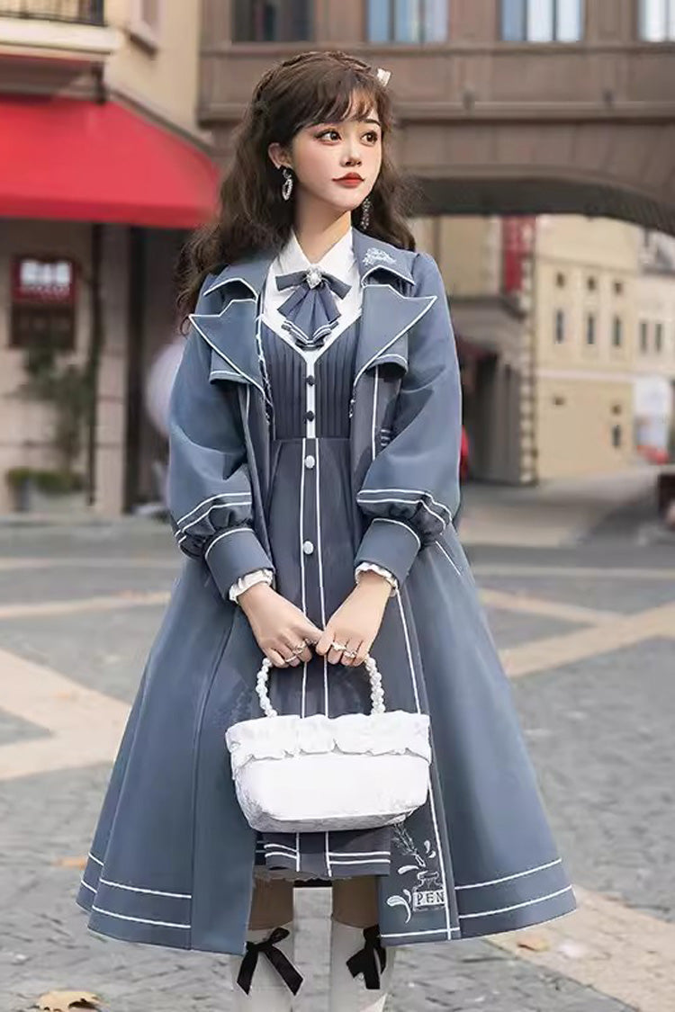 Azure Book of Lies Sweet Collegiate Elegant Lolita Jumper Skirt