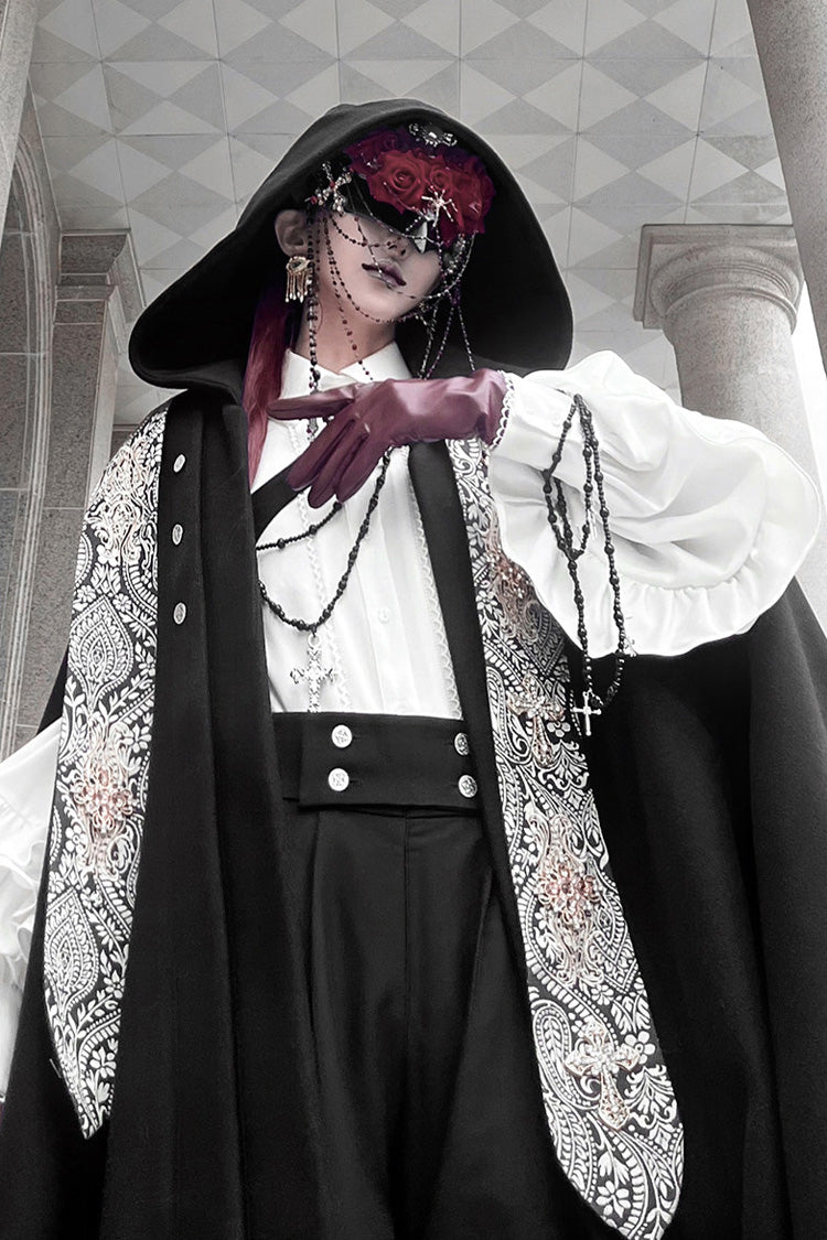 Midnight Bow Vintage Prince Blouse Pants Cloak Set - Code 003