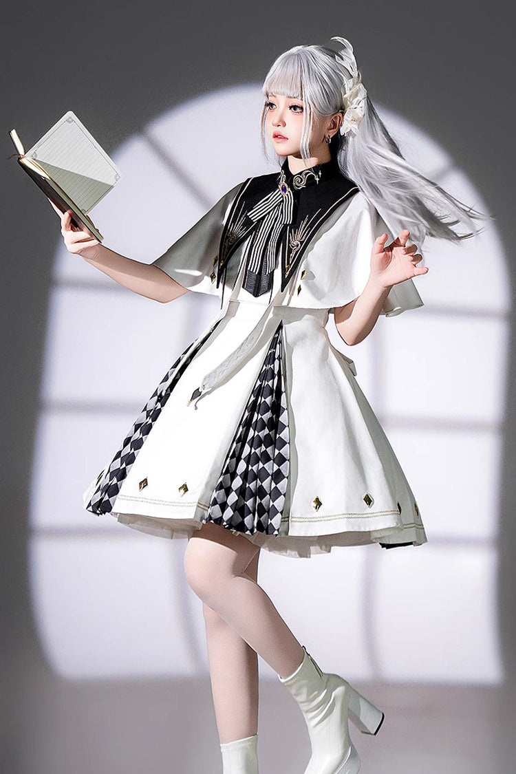 Ivory Magic Academy Diamond Print Stitching Gothic JSK