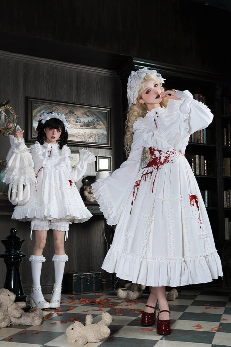 Ivory Gothic Dress Set with Hime Sleeves and Lace - Cross Doll