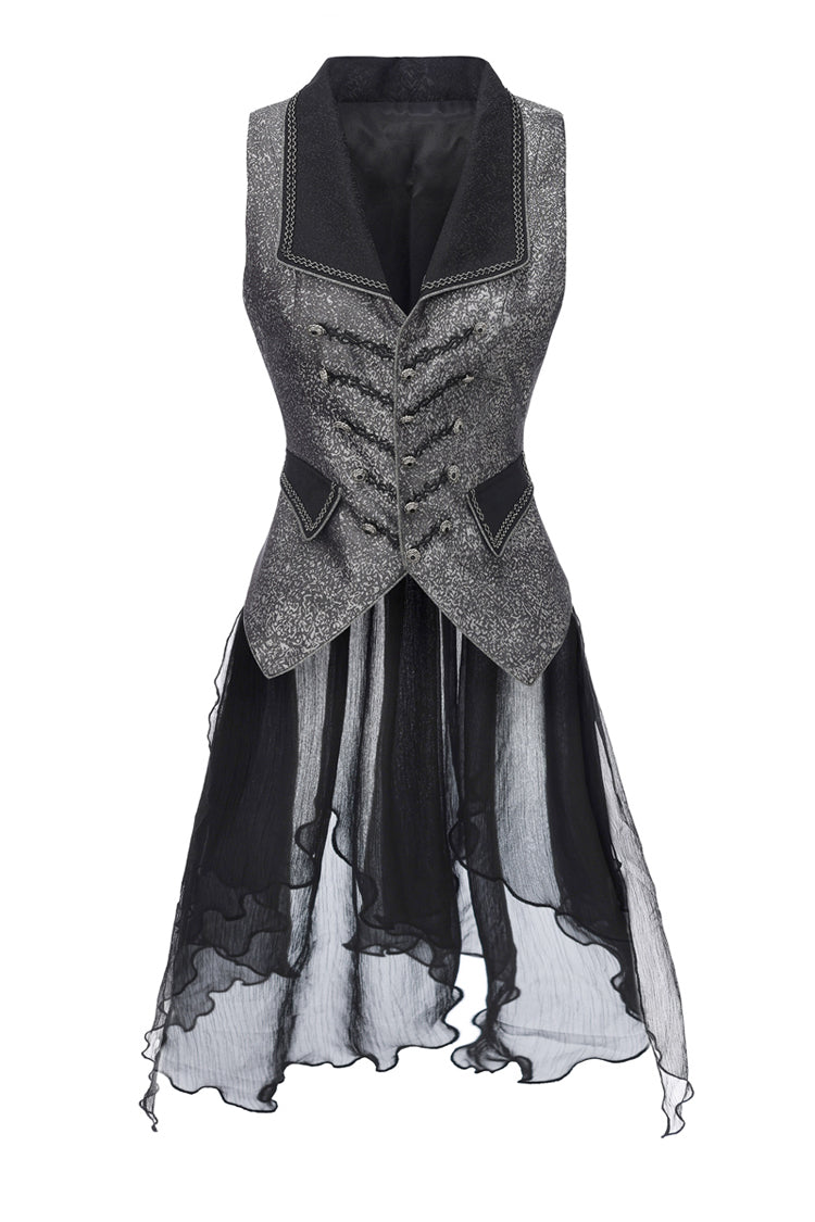 Elegant Prince Lace Slim Sleeveless Gothic Coat