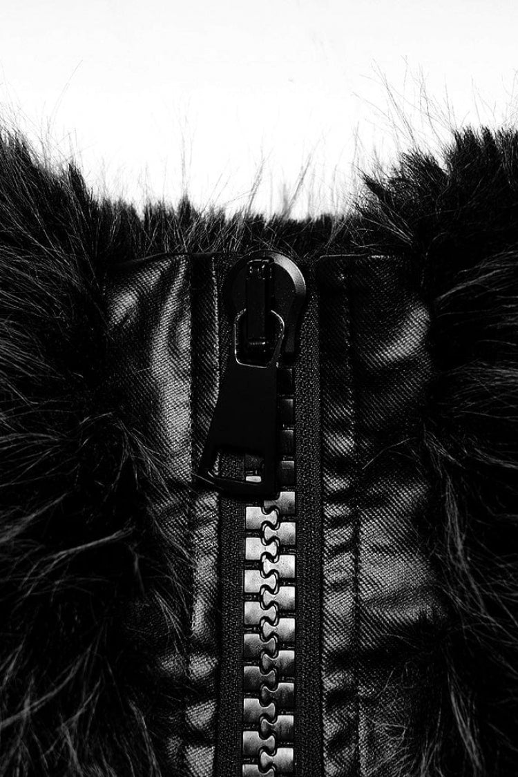Steampunk Chain-Trimmed Long-Sleeve Women's Short Coat