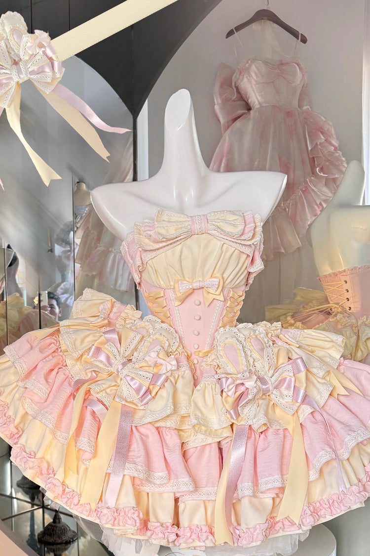 Ribbon Dance Sweet Princess Lolita Dress with Multi-Layered Ruffles