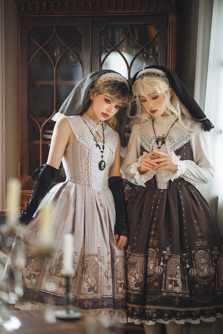 Sweet Lolita Jumper Dress with Ruffles & Demon Print