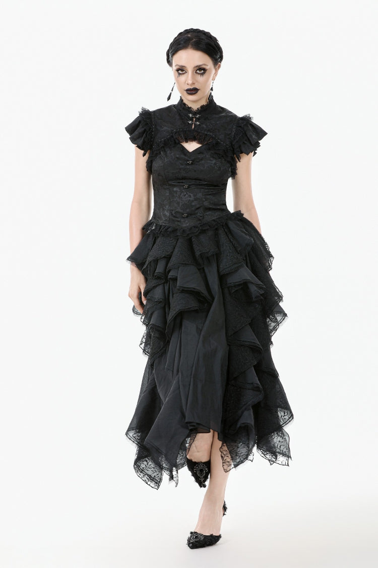 Victorian Corset Top with Lace-Up Front and Cutouts
