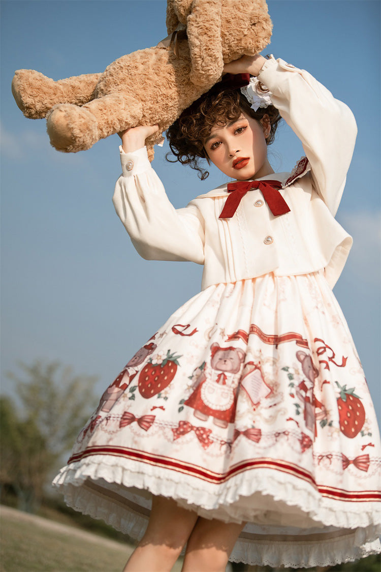 Sweet Princess Lolita JSK with Strawberry Print