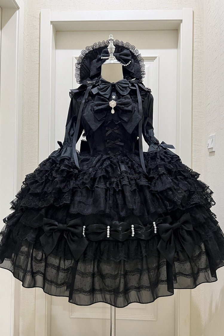 Noir Doll Multi-Bow Lace Princess Gown - Dream Prologue