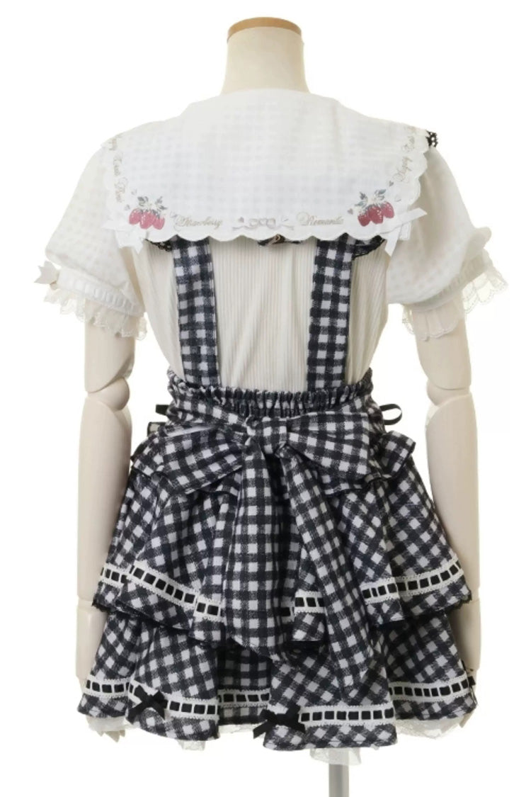 Plaid Ruffle Bow Skirt - Plus Size College Style