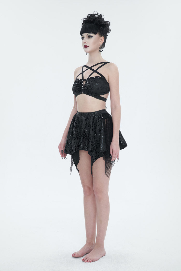 Occult Emblem Strap Two-Piece Gothic Bikini Set