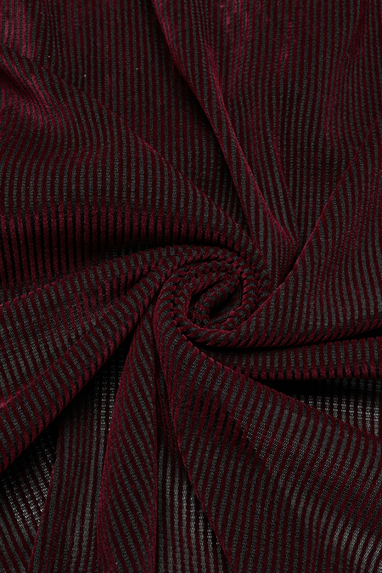 Noir & Crimson Double-Breasted Puff-Sleeve Gothic Shirt