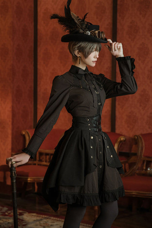 Ouji Lolita Dress with Striped Print