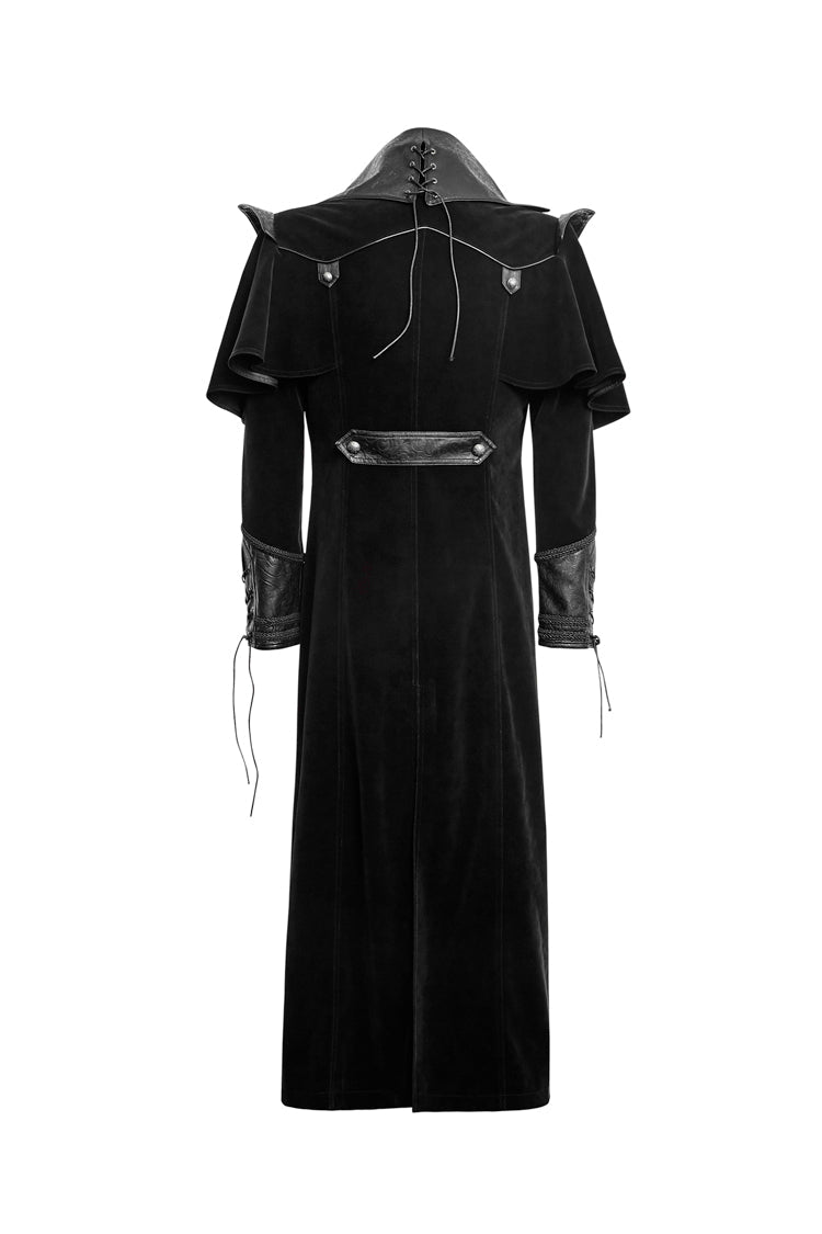 Void Steampunk Overcoat with Metal Buckles and Stand Collar