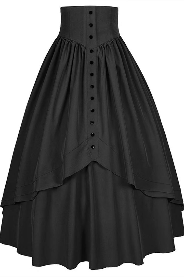 Elegant Gothic Ruffle Victorian Skirt in 8 Hues