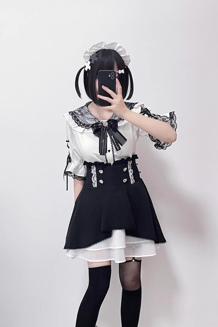 Slim Fit Bowknot Lace Sweet Lolita Jirai Blouse in Three Shades