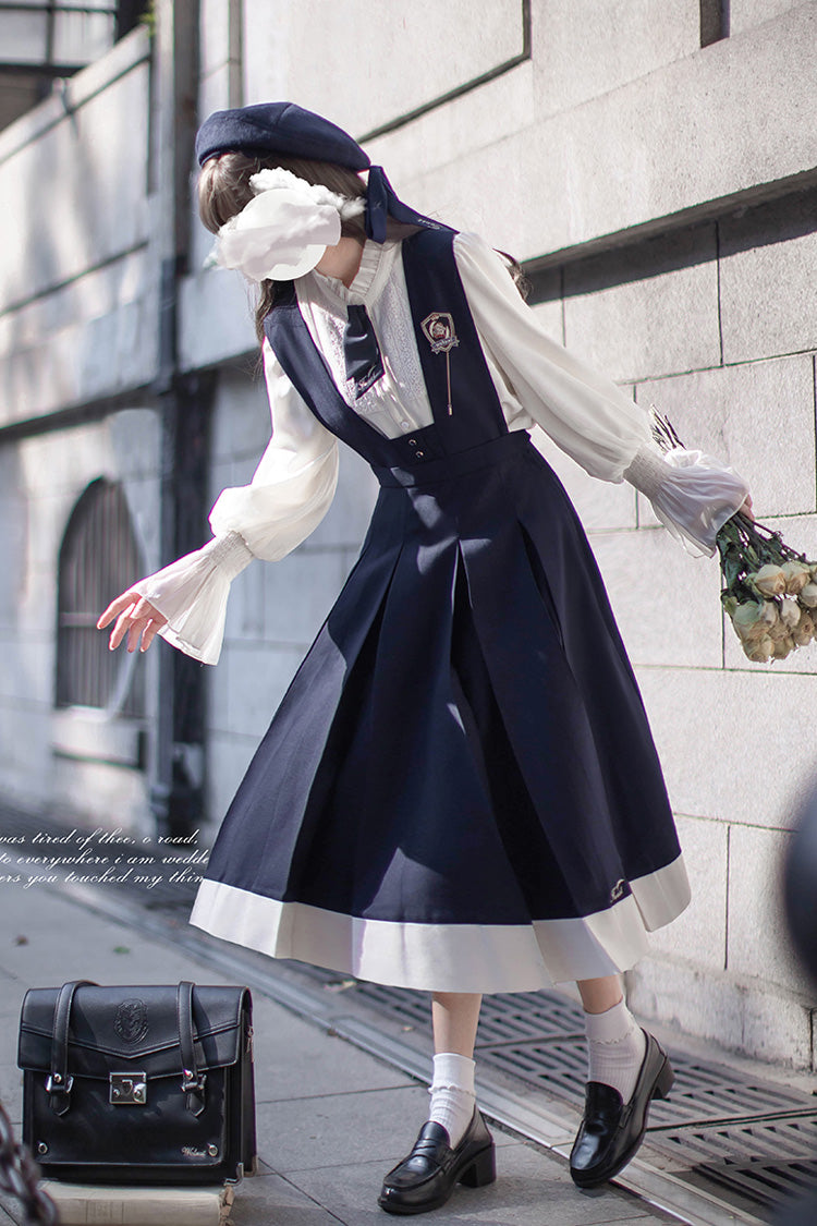 Azure Collegiate Elegant Sleeveless Jumper Gown