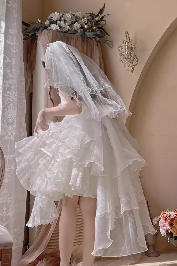 Multi-Layer Ruffle Hanayome Sweet Lolita JSK Dress, Two Color Options