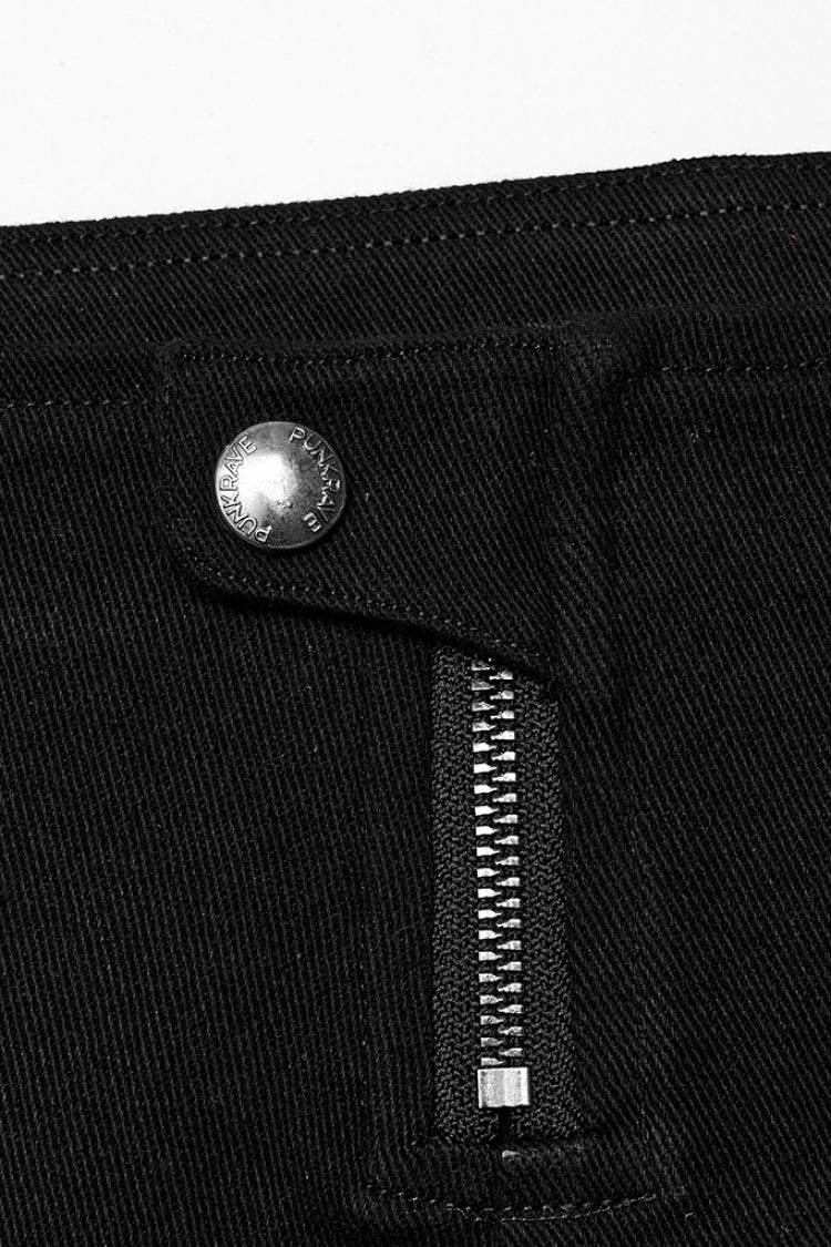 Punk Removable Shorts with Buckle and Rivet Details