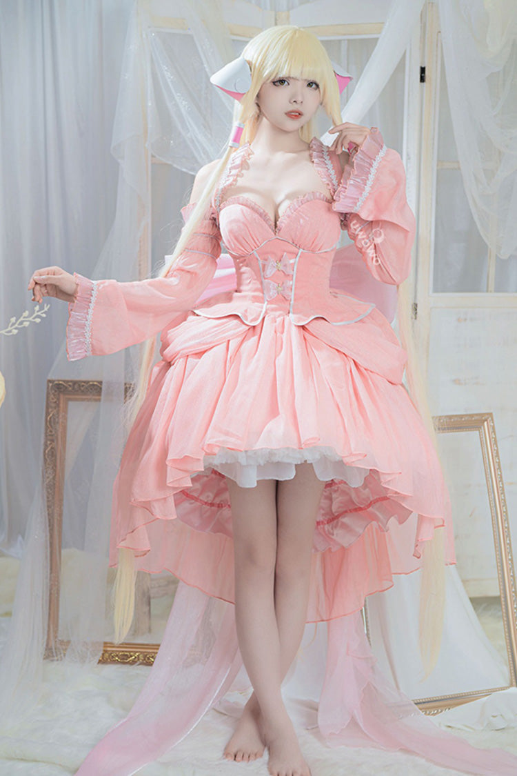 Pink Angel Bow Lace Princess Lolita Jumper Dress